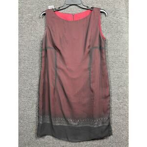 Mica Sheath Midi Dress Womens Size 20 Black Red Sleeveless Round Neck Back Zip